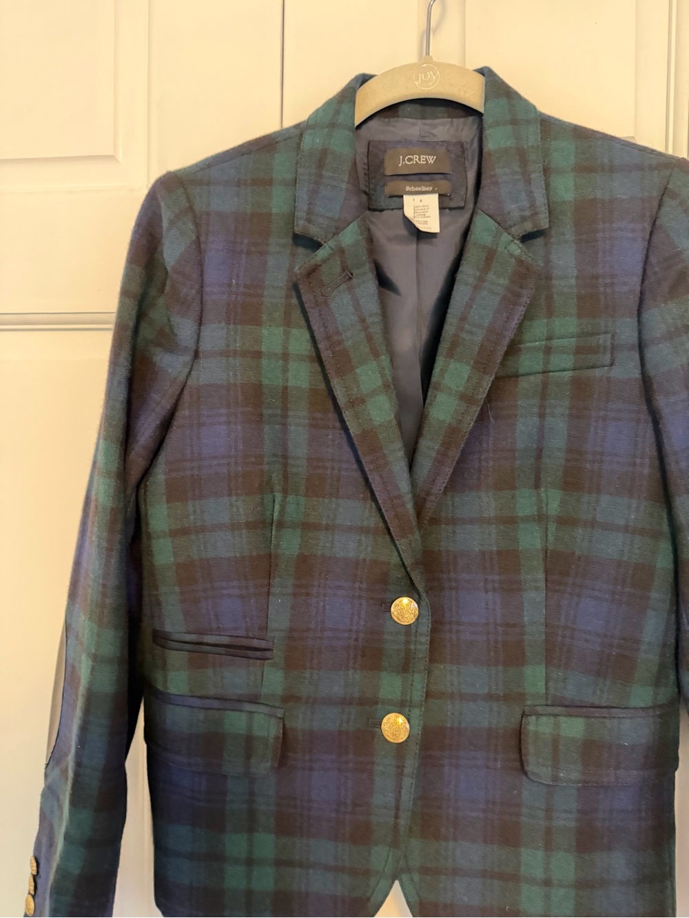 J.Crew Schoolboy Blazer Womens Size 6 Blackwatch Plaid 100% Wool Preppy Wool - Picture 6 of 9